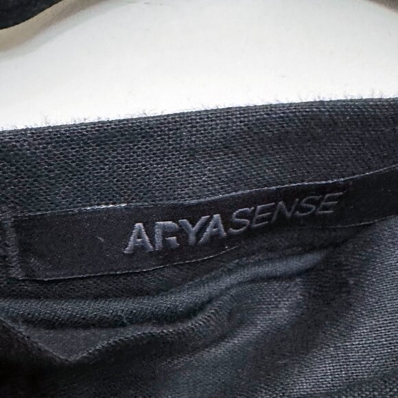 Asymmetrical Black Linen Tunic Dress - Picture 5 of 5